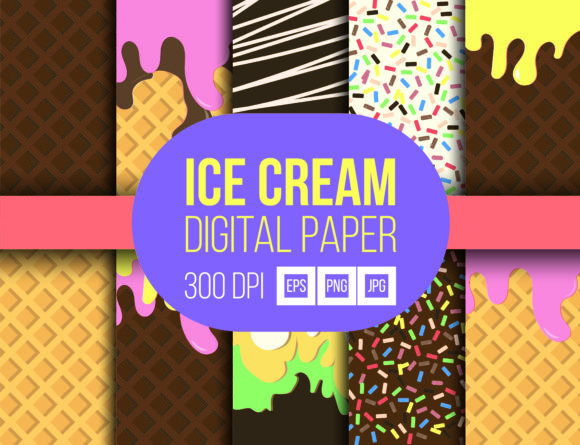 Download Ice Cream Digital Paper - Premium Resources